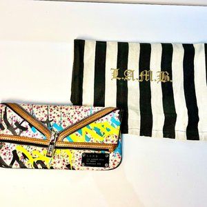 L.A.M.B.. Graffiti + Floral Print fold-over clutch